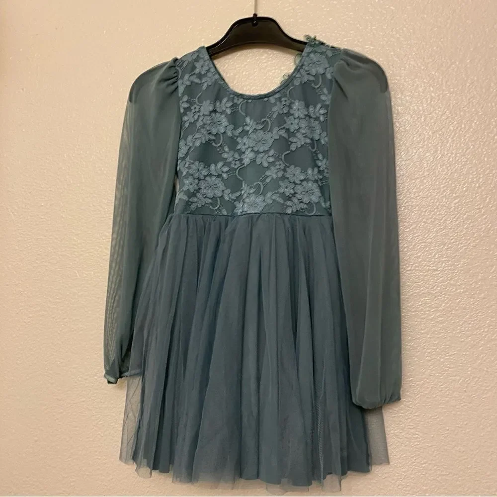 Weissman Dance Costume sage green tulle tutu appliqué Hear You Me 12524 IC 7/8